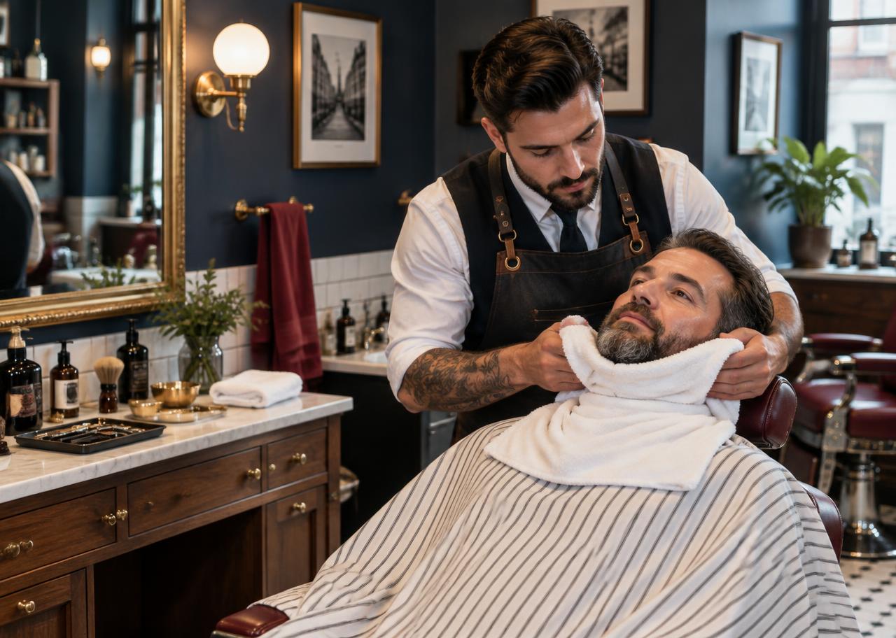 Soin et taille de barbe au salon Barber's