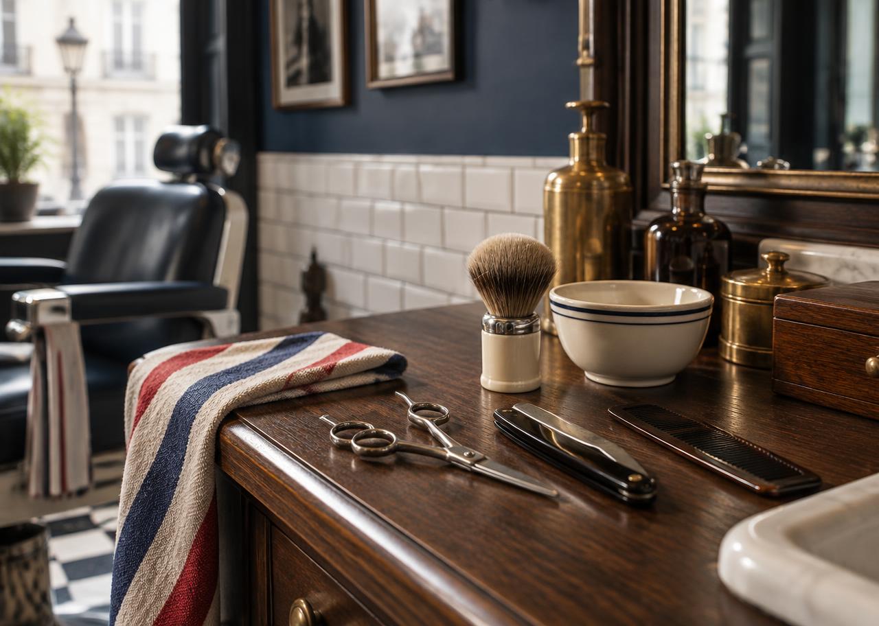 Outils traditionnels du barbier